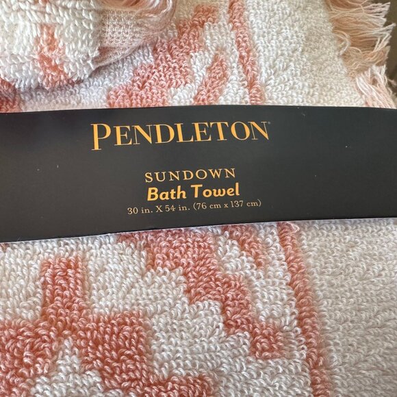 NWT Pendleton Sundown Cotton 1 Bath Towel & 2 Tip Towels Set in Dusty Pink - Picture 2 of 4
